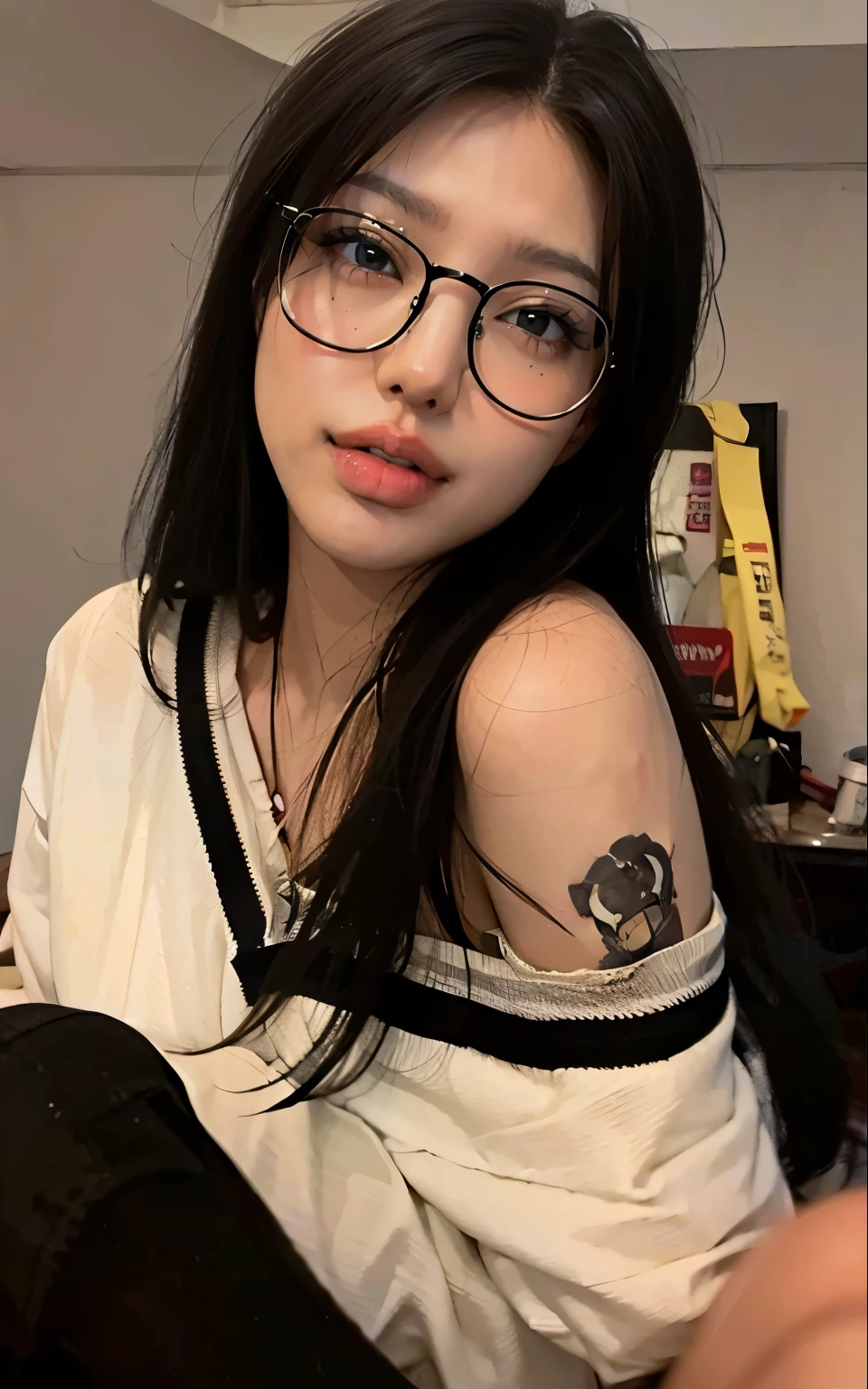 arafed jennie do blackpink with glasses and a white shirt sitting on a bed, 18 anos de idade, with glasses, Jennie kim coreana, 22 anos de idade, 1 6 anos, Asian girl, beautiful Asian girl, 21 anos de idade, de 19 anos, garota jovem e fofa, Jennie kim, boa jovem, meninasa