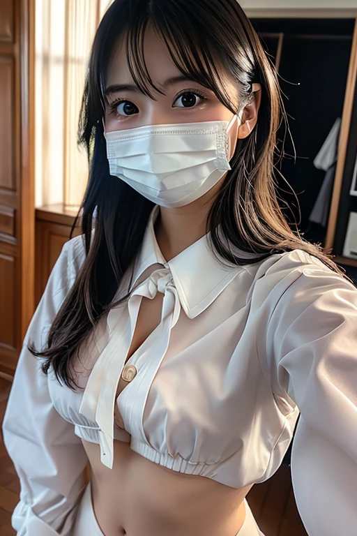 Elitist and submissive woman sitting at a tied desk, (bop) safe for work, tits, short layered hair, wear pantyhose、Shibari, 2b, 2b, wearing a strict business suit, tied to a chair, sophisticated gravure idol, rope bondage, in a strict suit, ..born,(In 8K、highest quality、masterpiece:1.2)、(delicate details:1.4)、(photoreal:1.4)、octane rendering、Complex 3D rendering, super detailed, soft light in studio (soft light in studio) (soft light in studio (soft light in studio)), rim light, vivid details, super detail, realistic skin texture, details face, beautiful detail eyes, Highly detailed CG Unity 16k wallpaper, compensate-, (detailed background:1.2),shiny skin、exposed thigh eyes、very big breasts、(White Face Mask:1.4)