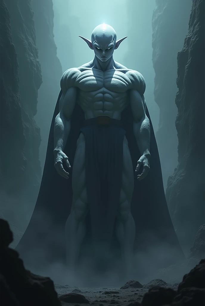 In a dark cave corridor's opening, several vile cultists chant around a big statue. The statue is made of granite and is of of a twisted, terribly marked man. The statue is full bodied and wears a dark cloak over his broad shoulders. Scars run over his whole body and face. The statue s eyes glimmer a sickly green, and a black green mist like aura begins emanating from the statue s feet. The statue is pointing with its index towards me. The finger glows a dark green light. (masterpiece) (4k) (detailed face)