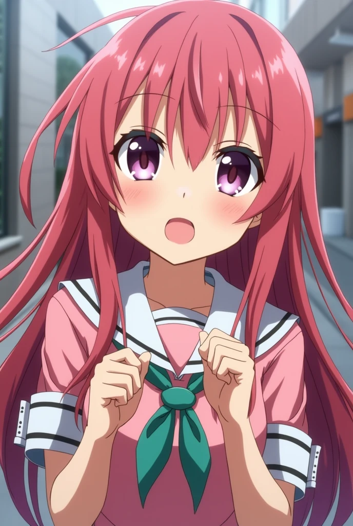 ((highest quality)), ((masterpiece)), (detailed), Perfect Face, Wearing a pink skirt all over、A man wearing pink and black striped thigh-high socks kneels on the ground.、Roll your eyes back、Keep your hands away from your mouth、Mouth open and face covered in cum、Sucking dick through a gloryhole in a toilet stall。