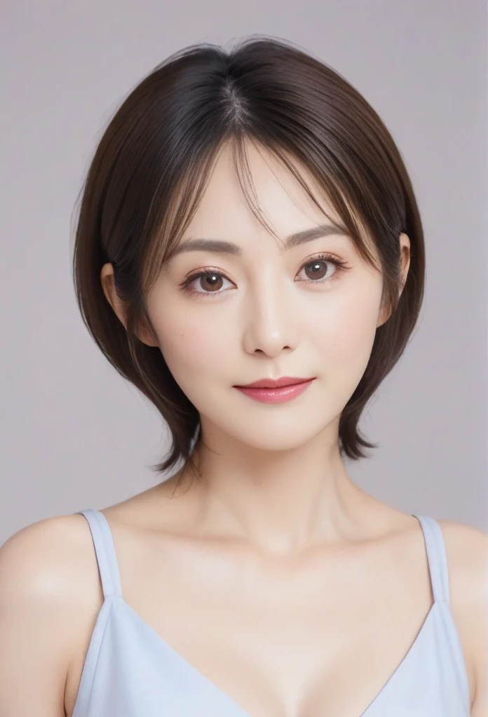 High resolution, Shortcuts, Mature Woman,((Center Parting)),50-year-old women,masterpiece, Highest quality, Ultra high definition, Textured skin, Droopy eyes,Thin lips,black eye,((Mole under left lip, beauty mark)),Thin eyebrows,Thin eyebrows,Japan female in her 60s,Narrow forehead,((Too thin,Too thin eyebrows)),Loose jaw,Low Nose,Deep-set eyelids,Amazing droopy eyes,Slightly droopy thin eyebrows,Small Mouth, droopy eyebrows,ほうれい線