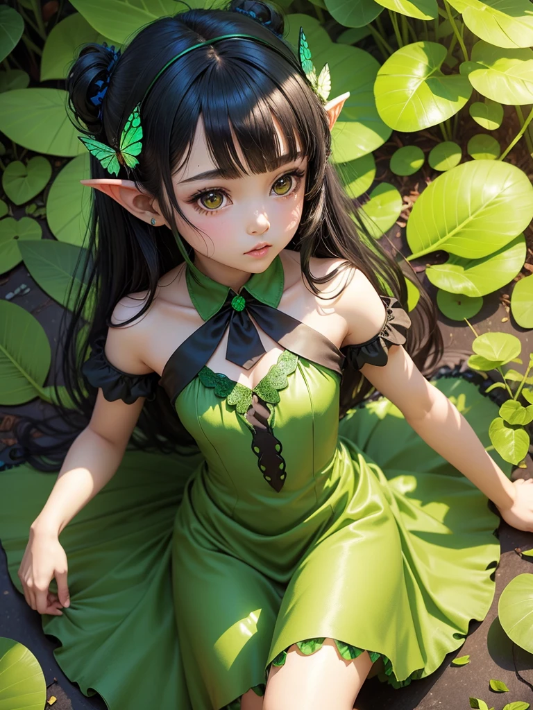 anime girl with green hair and green eyes sitting on a bed, elf girl, zerochan art, by Shitao, zerochan, an elf, (((mad))) elf princess, at pixiv, r/art, r /art, r / art, by Ei-Q, trending on artstation pixiv, machine elf, top rated on pixiv