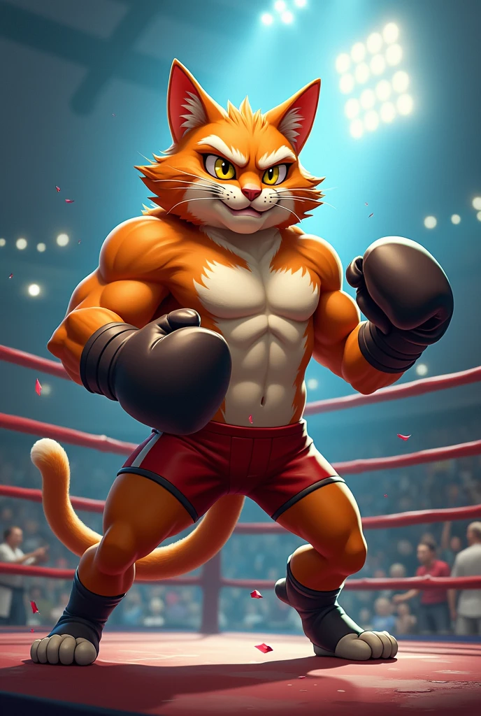 very muscular, ripped muscles, teenager, (rexouium:1.2), colorful scene, (smiling:1.1), cute, dynamic scene, swaggy, painting, abstract colorful background, portrait, spiky hairs, vibrant colors, hands up, three-quarter view, black short, (cropped legs:1.2), (bottom view:1.2), tight shirt, boxing, big pecs,
<lora:vrcfurry_v3.2:0.75> <lora:lihui-v31-32-16-1e-4-re4-ep4-768:1>