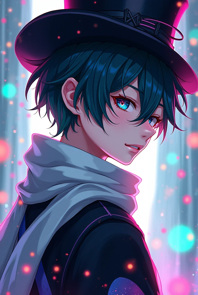 a anime boy character with blue cap, blue eyes, blue hair blue coat with glasses and have cigarette on his mouth