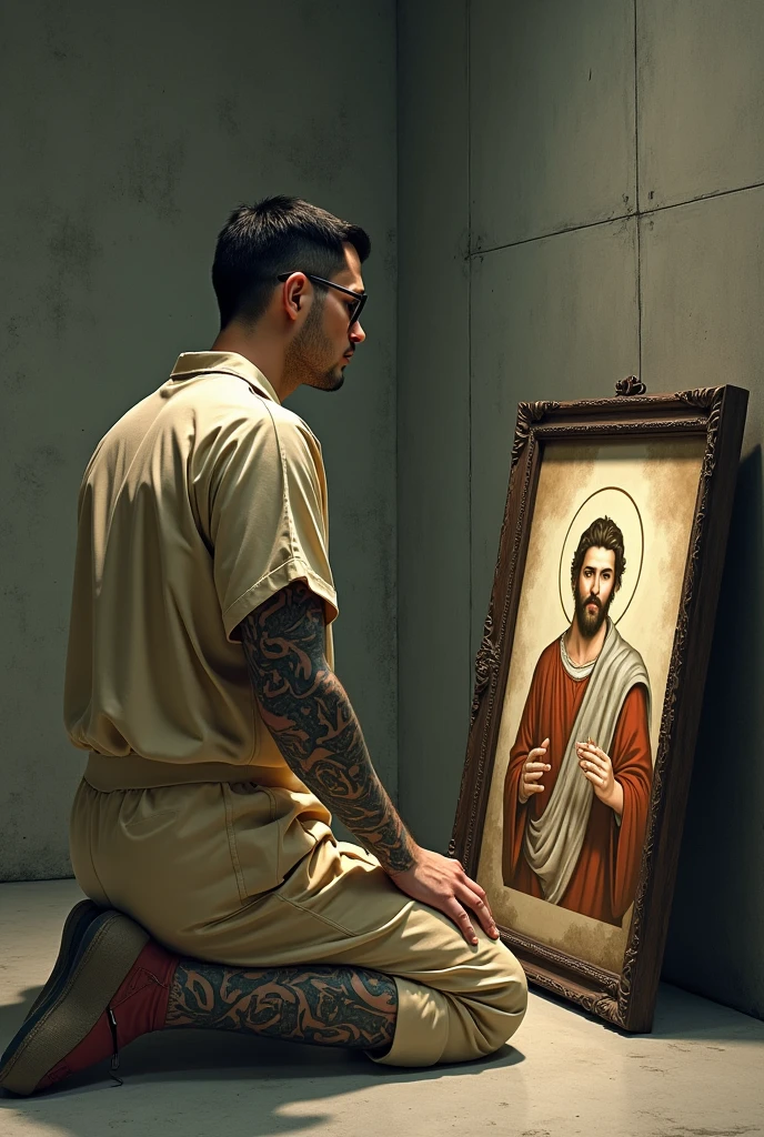 Jesus Christ, demonic, bleeding, man with crown of thorns piercing his head