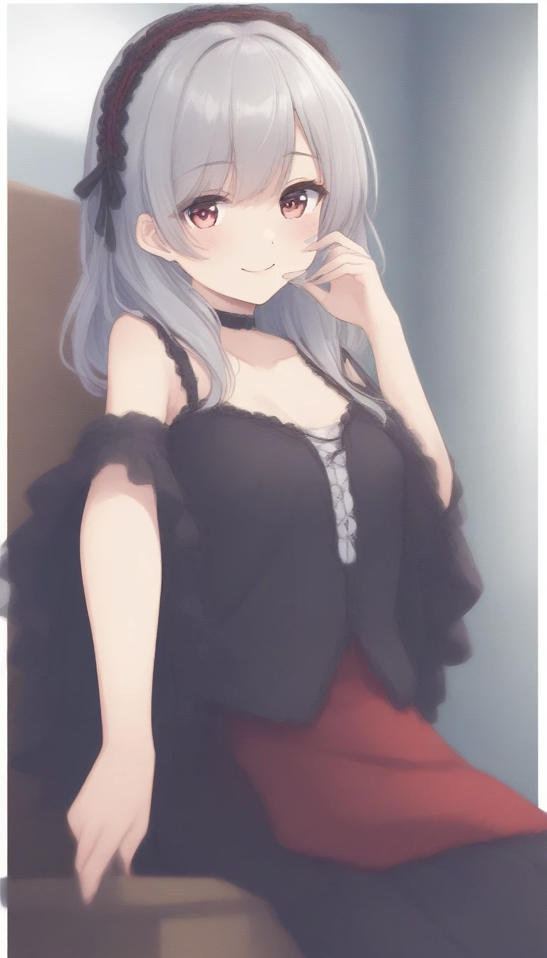 best quality, (masterpiece:1.2), detailed,
<lora:chara_SoloMaxLevelNewbie_Alice_v2:0.8>, alice,
open mouth, light smile,
grey hair, long hair, red eyes,
ballroom dress, red shirt, tank top, off shoulder, collarbone, earrings, pleated skirt, thighhighs,
standing, looking at the viewer,
indoors, night