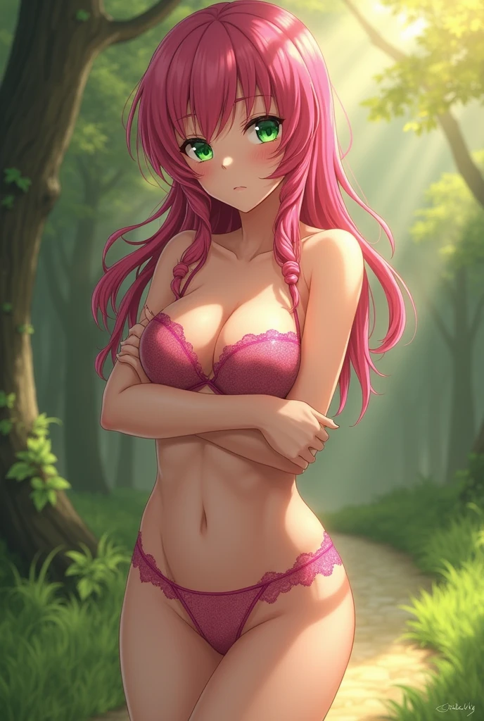 Natsu wears a bra and and panty and his gets breasts