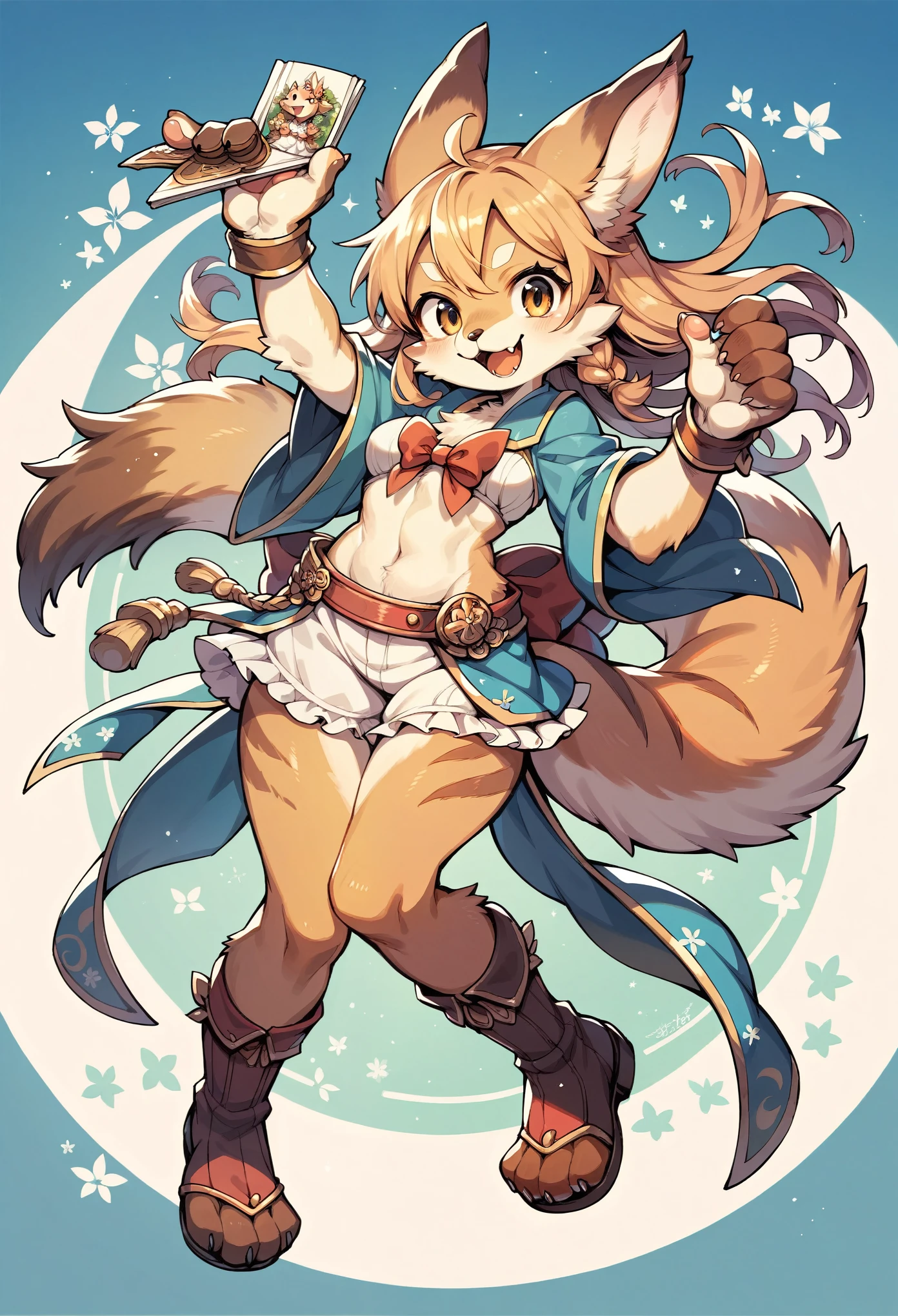 male, cat, beastman, animal hair, goggles, bra, bottomless, gloves, boots, penis, testis, Shota, juvenile, smile, Angel
