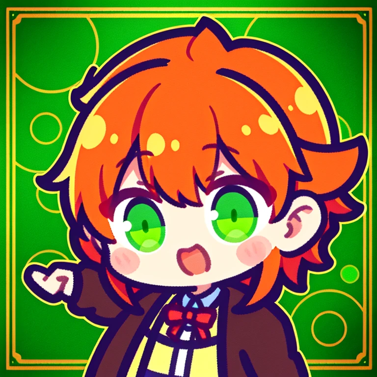 boy with ginger hair and green eyes drknking Sprite
