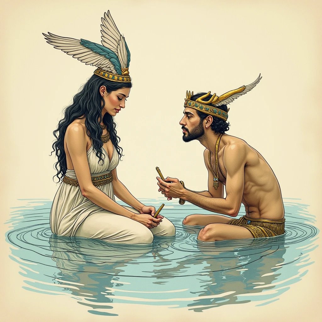 Deus, adam and eva, in the garden of eden, 8k high resolution image