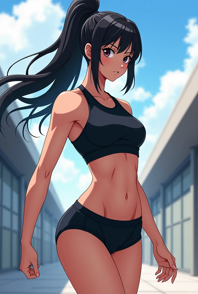Naoki Urasawa、Beautiful girl、Highest quality、masterpiece、Ultra high definition、Japanese、Gym suit、high school girl、Long Hair、Black Hair、oil、8k