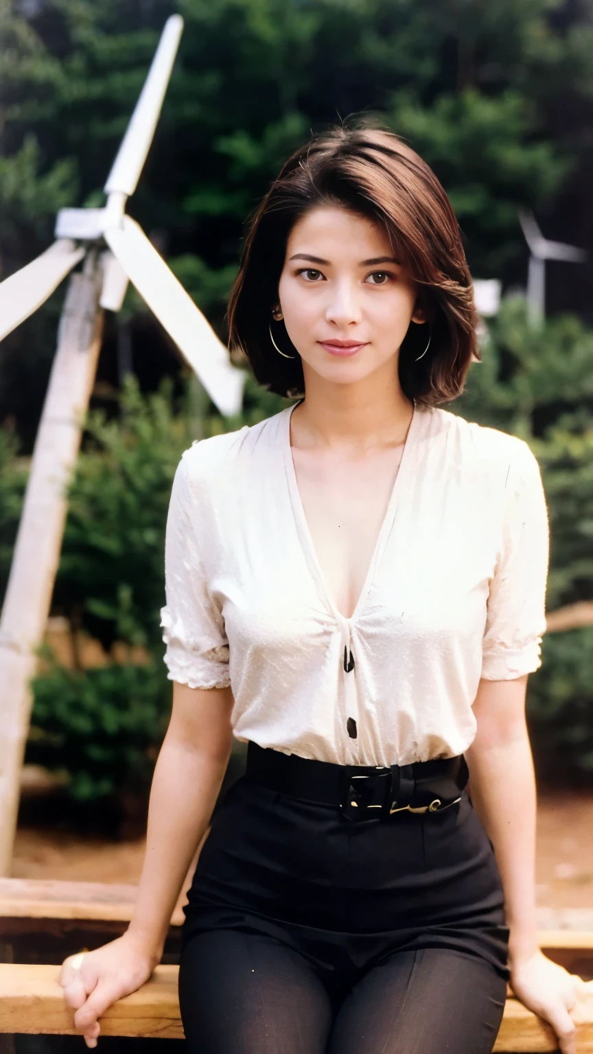 RAW Photos, 1 girl, Unbelievably absurd, 30 years old, beautiful girl, (cute), (short hair), photo shoot, Realistic, Depth of written border, High resolution, Very detailedな, delicate, Very detailed, Very detailedな目と顔, Sharp pupils, Realistic Office Lady, Sharp focus, LED lighting, Eye and facial details, Cowboy shot full body, (Wind power increase:1.6), Camel Toe, Crouch down to pick up the dropped documents., A seductive gaze, Inner thighs, (A big bust that seems to burst), close, Perfect body