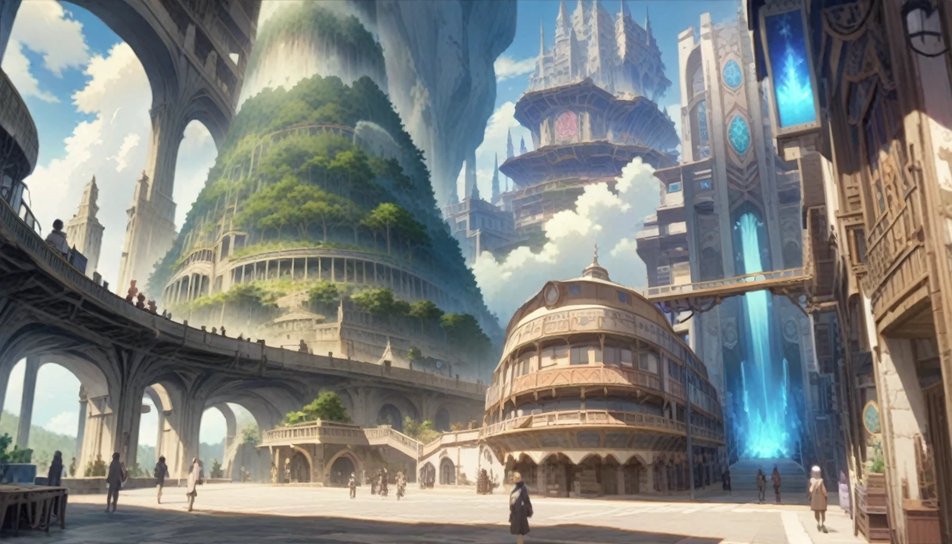 a painting of a beyond-dimensional fantasy world,reality infused with dreams,in a screenshot from the science fiction anime file by makoto shinkai