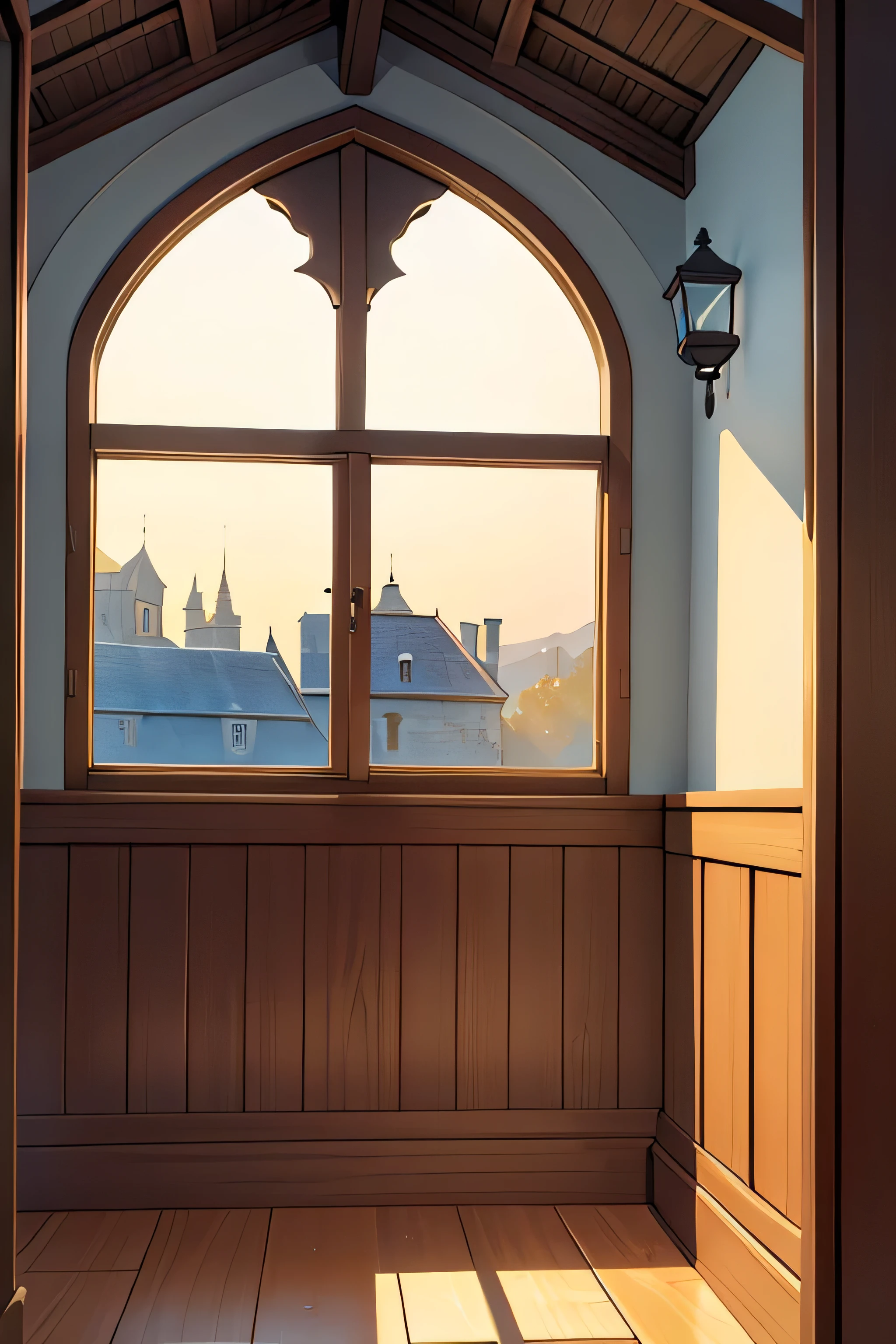 background window in middle ages style house