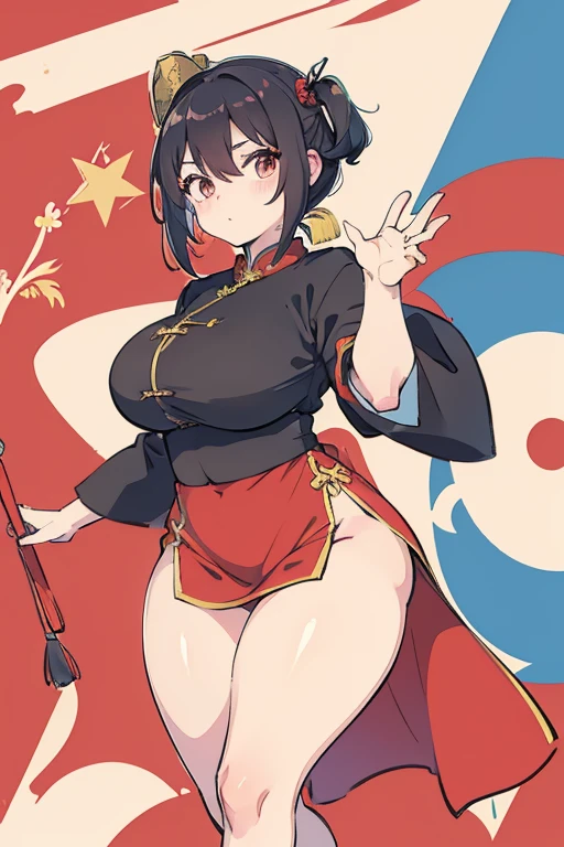 People's Republic of China (Communist China) as an anime girl, thicc, well endowed