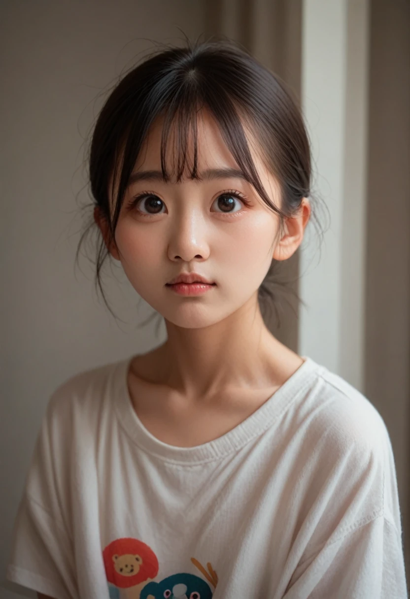 1girl, high Detailed face, cute, Big eyes asian, Standing 