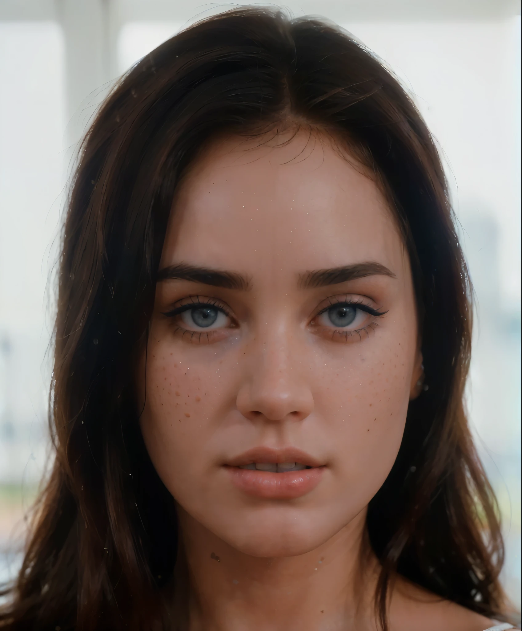 (best quality, hyperdetailed photography:1.2), beautiful lady, freckles, natural makeup, soft light, pink lips, blue eyes, perfect face ,head portrait, cover, (detailed beautiful face, detail skin texture, ultra-detailed body:1.1) sexy girl,,,, realistic skin texture extreme details, 1 woman, 8k, photorealistic, (close-up, editorial photograph of a 1 woman), (highly detailed face:1.4) (smile:0.7) (background inside white, moody, private study:1.3) POV, by lee jeffries, nikon d850, film stock photograph ,4 kodak portra 400 ,camera f1.6 lens ,rich colors, hyper realistic ,lifelike texture, natural lighting , cinestill 800, natural makeup , too white skin, ultra realistic 8k cg, (white background, delicate pattern, intricate detail, highly detailed, fine details), best quality, (photorealistic:1.4),beautiful lighting, absurdres, RAW photo, film grain, ((slim girl, close-up, portrait)) 20 years old, jennifer connelly, ana de armas, megan fox, too white skin, too young woman