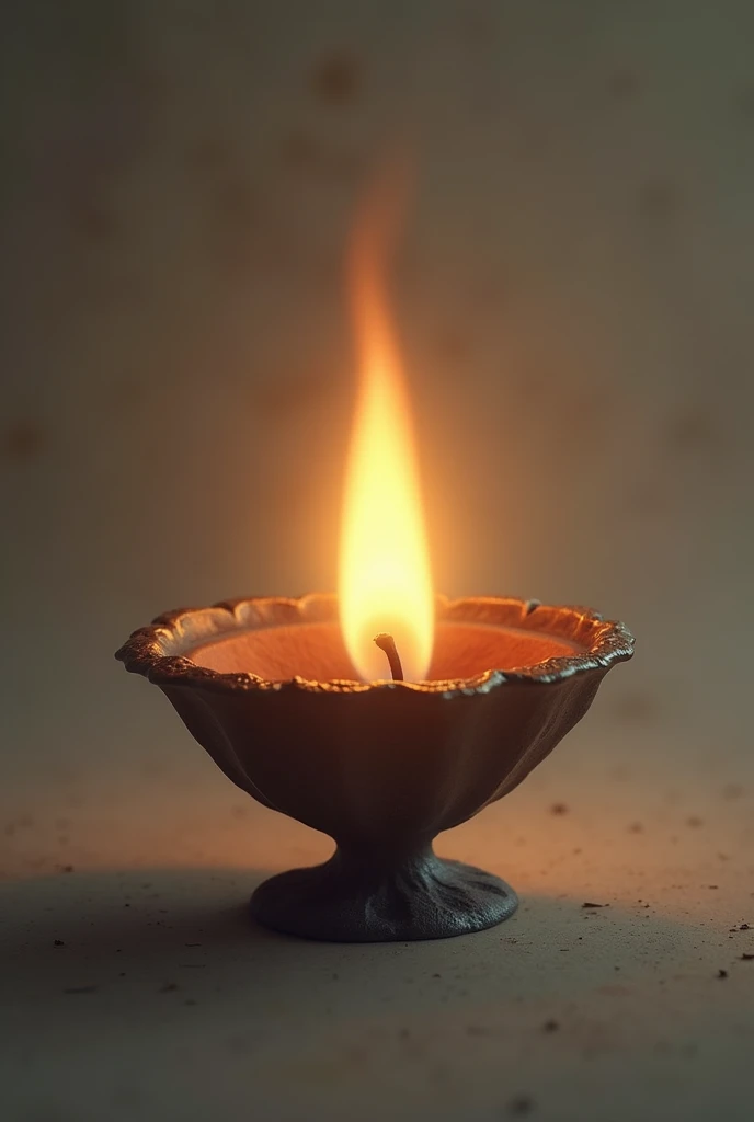 Candle lights that are burning quickly,Taoist rattles,The environment is dim,The rattle is quaint and a little dusty
