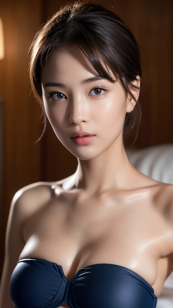 Best quality))),(((Ultra detailed))),(((Masterpiece))),illustration,((Kim Ji-so)),((Domineering temperament)),((upperbody closeup)), ((nakeness)),((Bare breasts)),(Fine),details eyes,Realistic,influenza,smooth soft skin,Depth of field,defiance,((HD)),