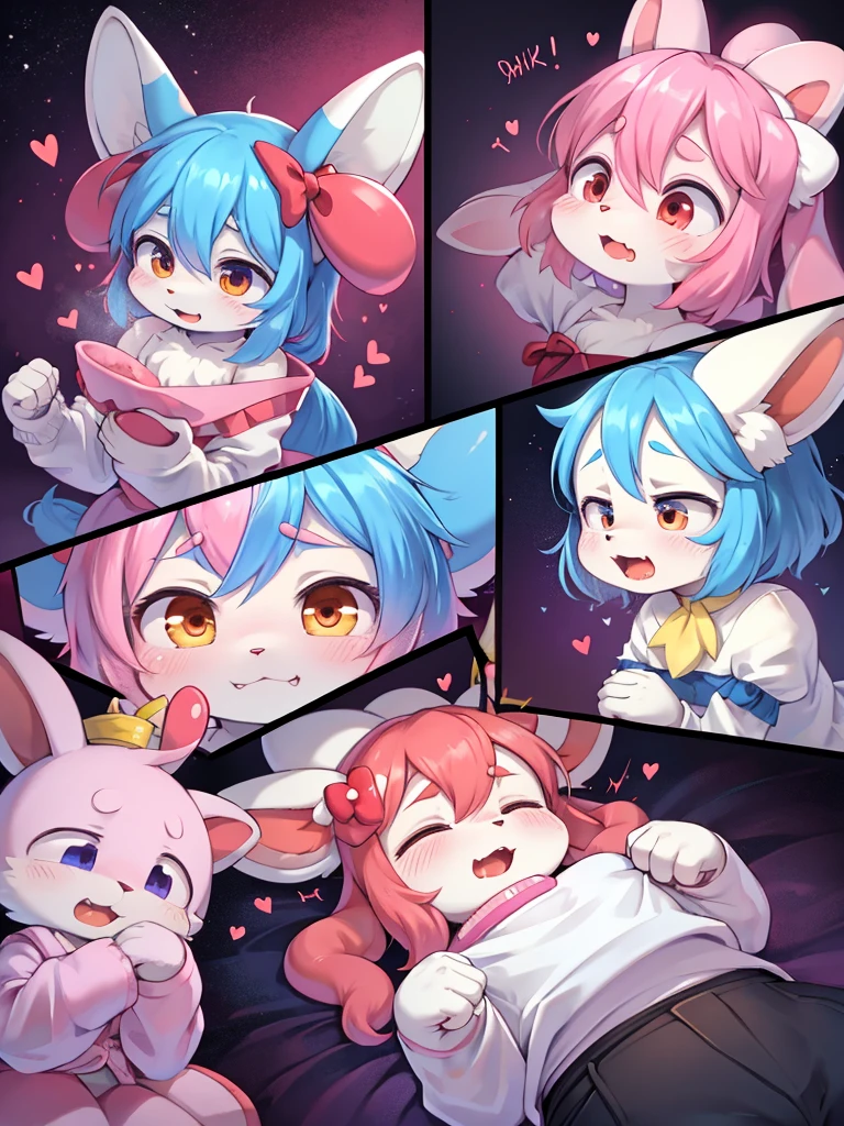 full body, duo girls, 2 mlsn, pink fur, bob cut,pink hair, blue eyes, hat, coat, juicy vagina, leaking pee, open vagina, NSFW, open legs, small nipples, thick ass,