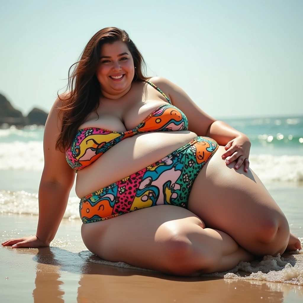 (obesity:1.1), (((Photo Composition))),(highest quality,High resolution,8k:1.7),perfect anatomy,Gravure break Japanese,Granny,(Saggy breasts),Thick upper arms,Thick legs,Mature Woman,Wrinkled skin,stain,Saggy belly,Double chin,Sweaty skin break swimsuit,Pool,Ribbon Break Brown Hair,Long Hair,Braid,
