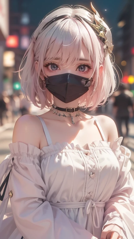 (4K quality:1.3),(Highest quality:1.3),(19 years old:1.3),(Large Breasts:1.6),Overdeveloped breasts:1.6,Big Breasts:1.6,Large Breasts in the World,Extra large chest:1.3,One of the largest breasts in the world,Saggy breasts,rich,Upper Body,smile,Japanese Voice Actors,Overflowing breasts,(jewelry),Captivate a man,Cleavage,(Con Cafe:1.5),(Celebrities:1.4),(thin:1.2),(Tight waist:1.4,(Night viewの良いホテル:1.1),(luxury:1.2),(Arisa Hanyu:1.5),(anorexia:1.4),(Night view:1.3),(Close up on face:1.2),Catchlight,(Child face:1.6),(smile:1.1),(Lori:1.5),(Pink Hair:1.6),(Short Hair),(Deep pink eyes:1.4),(2D cuteness:1.5),(Cute Makeup),Beautiful fingertips,Black lace collar,(black lace mask:1.3),(rock punk)
