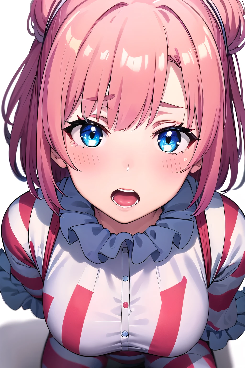  (8K, top-quality, masterpiece:1,2), (reallistic, Photorealsitic:1.37), Super Detail, One girl,), (Highly detailed), (beautifully detailed eyes), (of the highest quality), (super detailed ), (masterpiece), (Detailed face), 20yr old, 1 girl, ((pink hair, long hair)), medium breasts, clothed, Perfect Lighting, BREAK, (rainbow gradient glossy bodysuit:1.5), (deep v-neck:1.3), (long sleeves:1.2), (red, orange, yellow, green, blue, indigo, violet:1.2), (low-cut legs:1.2), (bodycon:1.4), (open back:1.3), (high shine fabric:1.4), (rainbow platform heels:1.2), (necklace:1.1), (dangle earrings:1.1), (bangles:1.1), (clutch bag:1.1), BRAKE, (upper body to knees:1.3), (flowing hair:1.3), (smiling:1.2), (facing forward:1.2),  (ecstatic expression:1.5), (blushing cheeks:1.5), (looking straight:1), (sweat:1.5), (steam:1.2),, (seductive pose:1), (girl trembling with sexual climax:1.1), (white background:1.4), (soft lighting:1.3)

