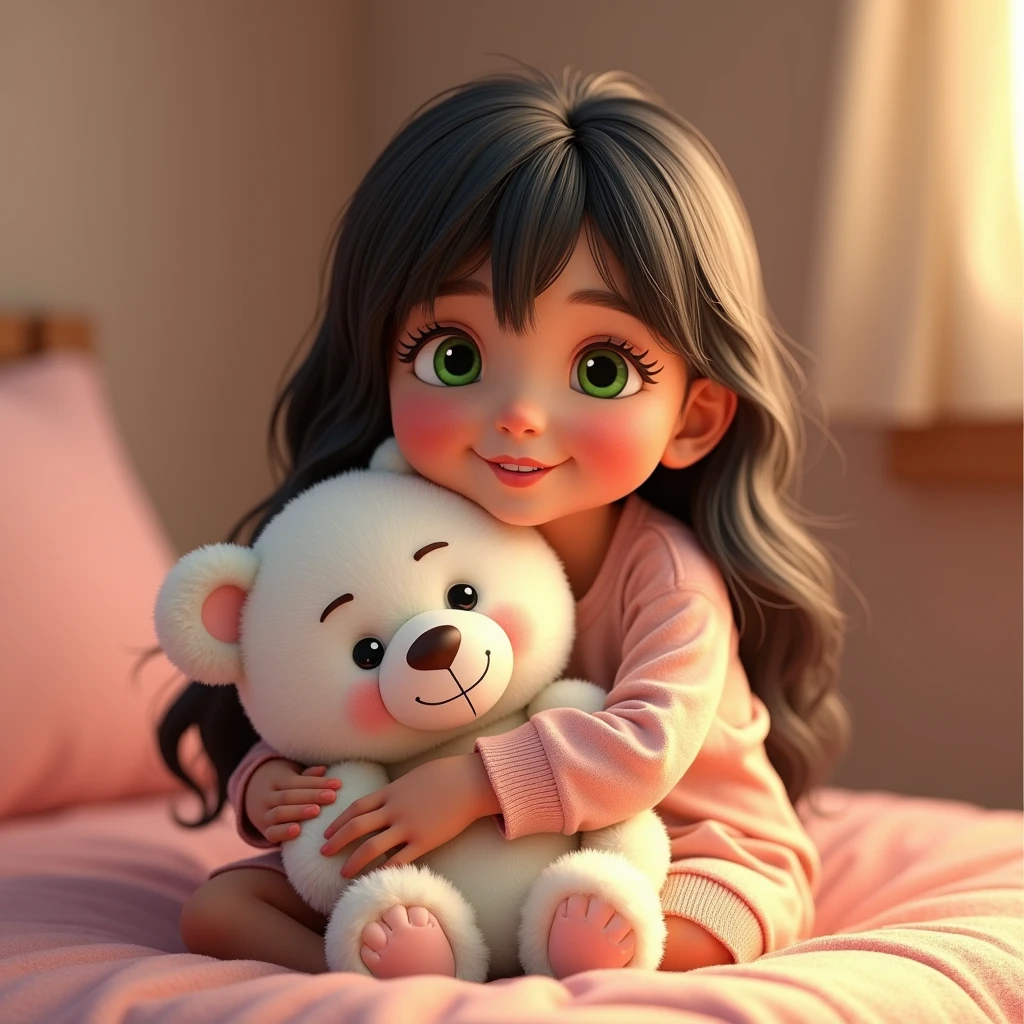 A unparalleled Swidish 6-year-old girl holds a stuffed animal, Sit in a room full of toys, cabelos preto e longos, cheerfulness, Rejoice, Perfect quality, Clear focus(Clutter - home:0.8), (insane tmasterpiece:1.2) (insane realisticlying:1.2) (Bokeh) (insane best qualtiy) (detailedskin:1.3) (complexdetails) (32K) (detailedeyes) (insane Sharp focus), (having fun)closeup cleavage, Luminism, cinematic lighting, wide shot, retina, textured skin, anatomically correct, best quality, award winning, ambient light, cinematic, highly detailed, professional complimentary colors, romantic, beautiful, lovely, breathtaking --v 6 --s 1000 --c 20 --q 500 --chaos 100