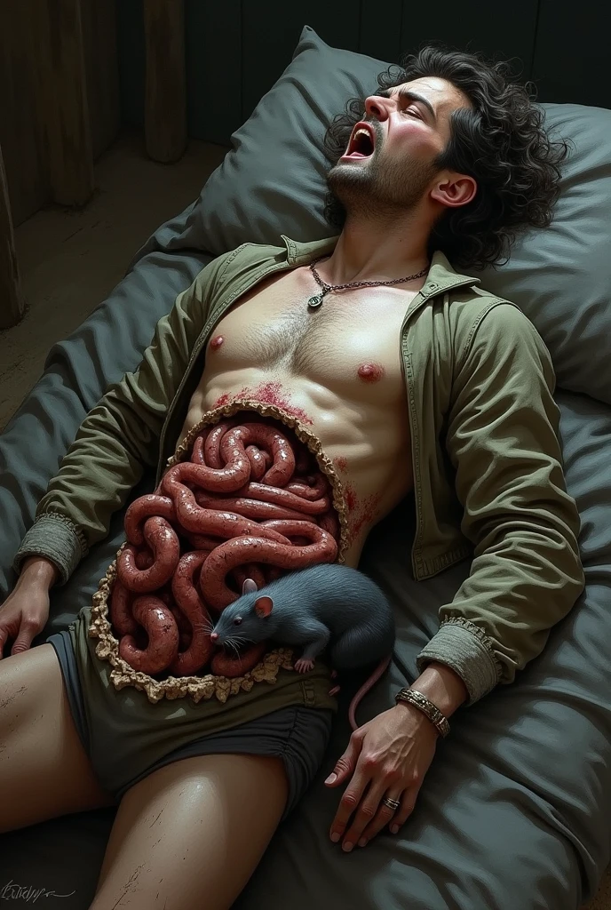 gay slutty perveted hyper-hairy full bearded moustache hyper-hunk male beggar cocksucker being mouth fucked, pov blowjob on bed