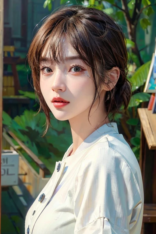 ((Highest quality)),(超High resolution),(Very detailed),(Detailed Description),((The best CG)),(masterpiece),Ultra-detailed art、(Highest quality、8k、32K、masterpiece)、(Realistic)、(Realistic:1.2)、(High resolution)、Very detailed、Very beautiful face and eyes、1 female、((:1.3))、Tight waist、Delicate body、(Highest quality、Attention to detail、Rich skin detail)、(Highest quality、8k、Oil paints:1.2)、Very detailed、(Realistic、Realistic:1.37)、Bright colors、