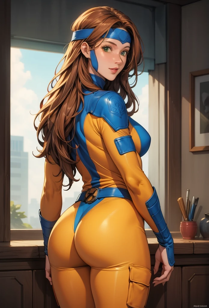 Superheroíne, safada, nu, sem calcinha, bunda para cima, abrindo bunda, back angle, hand on ass, anus spread, Buttpussy, cum, erotic, porn