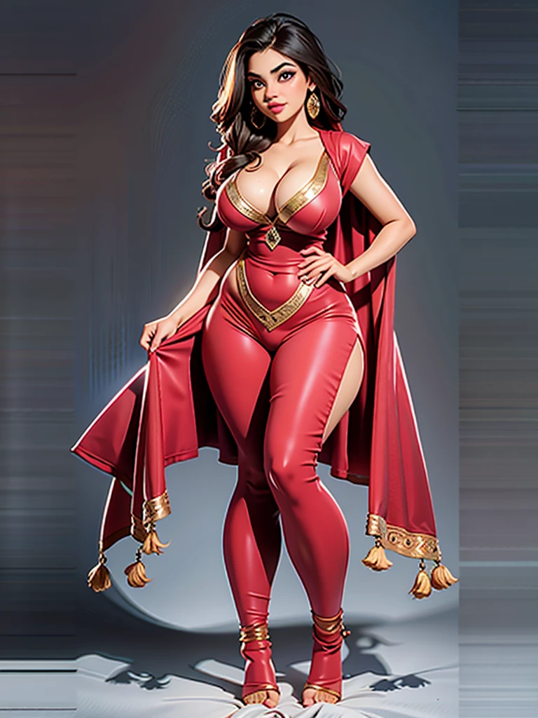 1. Stunning, curvaceous woman with a radical fusion of Artemis and Aphrodite-inspired armor suit, embodying the epitome of womanly power. The armor, meticulously crafted with bold leggings and gloves, hugs her impossibly small waist and massive hips, drawing attention to her world-renowned, immense rear. With lower extremity circumference far surpassing 100 inches, this woman's hip measurements are unparalleled, making her a modern-day Venus in her fantastical attire.

Sporting a red and gold armor suit, her voluptuous lower body is accentuated by hyper- ,  (PAWG body)