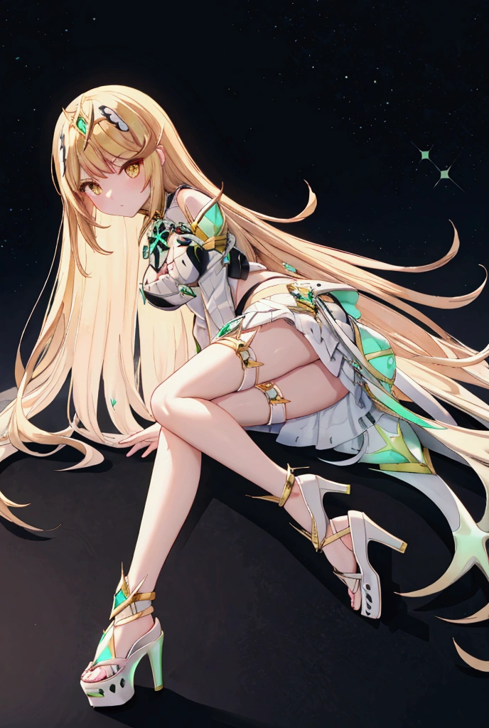 Mythra in open toe platform high heel sandals 