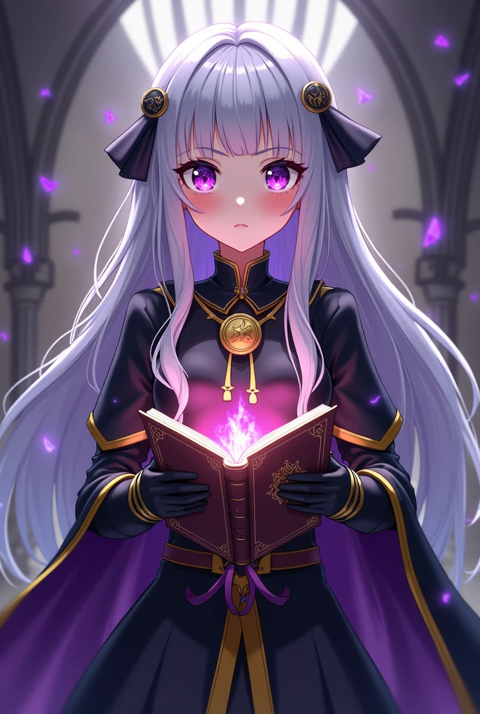 1girl,(tanned skin:1.4),
(grey hair:1.1),long hair, (hair_over_one_eye:1.3), (purple eyes:1.1),
8k, 4k,nsfw,(chibi:1.2),1girl, solo, Blood Moon, Summoner, Book, magic circle,
<lora:maplestory20:1>