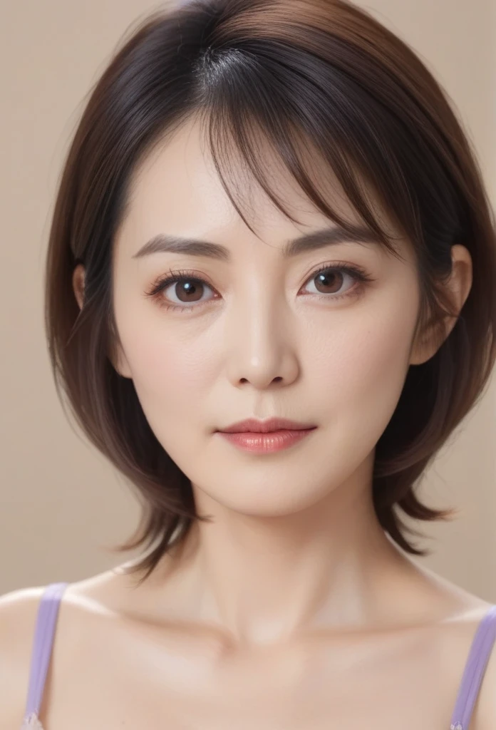 High resolution, Shortcuts, Mature Woman,((Center Parting)),(((50-year-old women))),masterpiece, Highest quality, Ultra high definition, Textured skin, Droopy eyes,Thin lips,black eye,((Mole under left lip, beauty mark)),Thin eyebrows,Thin eyebrows,(Japan female in her 60s),Narrow forehead,((Too thin,Too thin eyebrows)),Loose jaw,(Low Nose),Deep-set eyelids,((very droopy eyes)),Slightly droopy thin eyebrows,(Small Mouth), (droopy eyebrows),Nasolabial folds,Droopy eyes, hooded eyes, ((wrinkles around the eyes)),((full body)),Beautiful legs,thin lower lip,bed room, (full body shot),((background,bed room))lingerie((thin lower lip)), dim,wet,ノーメイク, low eyebrows, troubled eyebrows