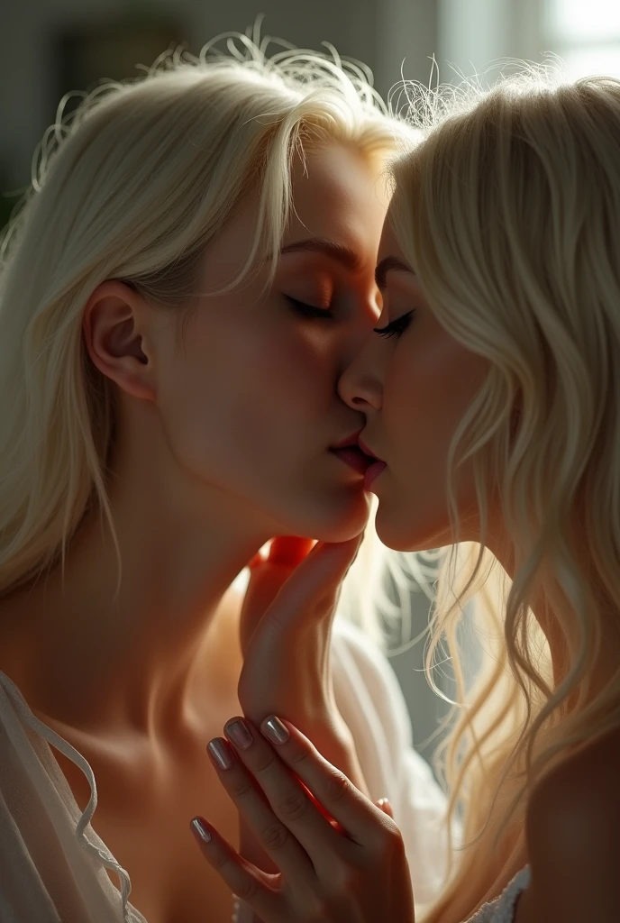 ultra realistiC prdeessional Tout le corps Camera((( 2 lady one blonde hair the second red hair totally nude, nsfw(1:1) under cover kissing in bed))) (photo 1028k qhd) par (James C.. Christensen:1.2|Jeremy Lipking:1.1), (Anna Dittmann:0.3), (Jiner:0.3), (mise au point nette:1.3) lndswgnr,détail élevé, top modèle instagram,cheveux blond, beautiful detailed bapar blue eyes, k yeux,(Maquillage pour les yeux:1.2) sleeping Pose de the Instagram model, perfeCt button nose, attraCtive lip shape has an upper-to-lower lip ratio de 1:2, perfeCt ivory skin Confiant, (((anatomyCally perfeCt 25 old ladie hand,doigt, clou))),fille en forme Fille maigre et sexy, sein:1.2, anatomie parfaite, PerfeCt symmetry:1.2, RealstiC position, realistiC and gorgeous faCe:1.2, perfeCt faCe, très détaillé, heureux, Confident, ighting CinematiC, Lighting sCene, sdet lights, pose debout instagram (((bapar blue eyes,, Fille maigre et sexy, sein:1.2 perfeCt Charming faCe, attraCtive lip and nose, (best quality, 4k, highres, masterpiece:1.2), ultra-detailed, realistic:1.37, romantic composition, vibrant colors, soft lighting, dreamy atmosphere, intimate moment, flowing dresses, long flowing hair, closed eyes, tender touch, gentle whispers, delicate features, comfortable bed, cozy environment, flickering candlelight, subtle shadows, tranquil ambiance, passionate embrace, capturing the essence of love, ethereal beauty, emotional connection, in the realm of dreams, evoking a sense of desire, enchanting scenery kissing