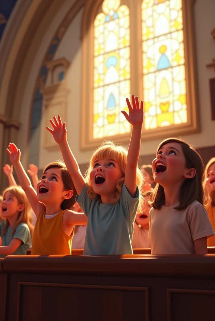 A cradle with four-year-old Christian children leaders evangelizing