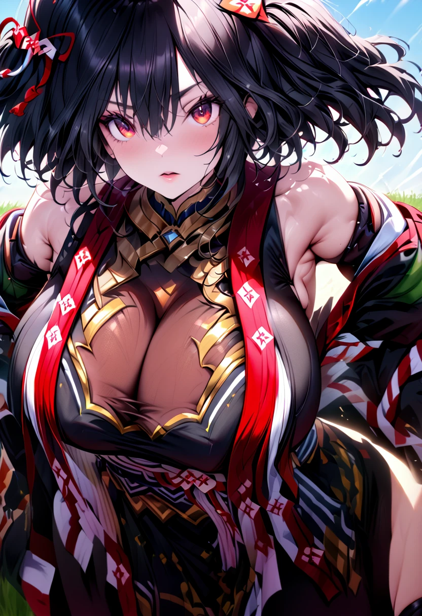 ((((Kitasan Black))))、(Uma Musume),(super Gigantic Huge Breast),(blue sky)、(Turf)、(((Red and black tight clothing)))、(Run)、{{{Browsing Caution}}}、{{{masterpiece}}}, {{{Highest quality}}}, {{ultra-detailed}}, {{shape}}, {{{Very delicate and beautiful}}},{{extremely detailed CG}}、{{unity 8k portrait}}、{{Fabric Shading}}、{{super detailed skin}}、{{Perfect Anatomy}}、{{detailed}}、{{Dynamic Lighting}}、{{{beautiful detailed eyes}}}、{{{beautiful detailed Face}}}、{{{Realistic, RAW Photos}}}、(Perfect Face)、(非常にdetailedな顔)、(Perfect Eyes)、(highlight)、(Perfect Legs)、(Perfect breasts)、(Perfect pose)、(Perfect body)