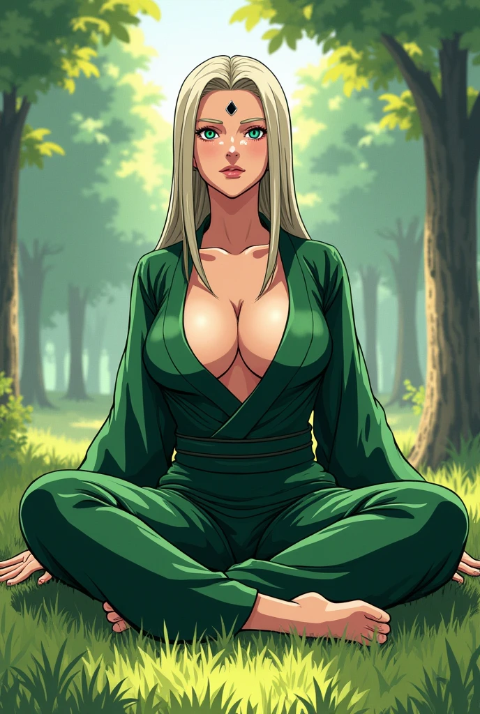 there  a Tsunade in naruto, (solo),((Masturbation)),(Enticing smiles),((complete naked)),(striped bodypaint cover whole body) sitting in a chair, sitting on a table, sitting at desk, elegant legs, seductively looking ,