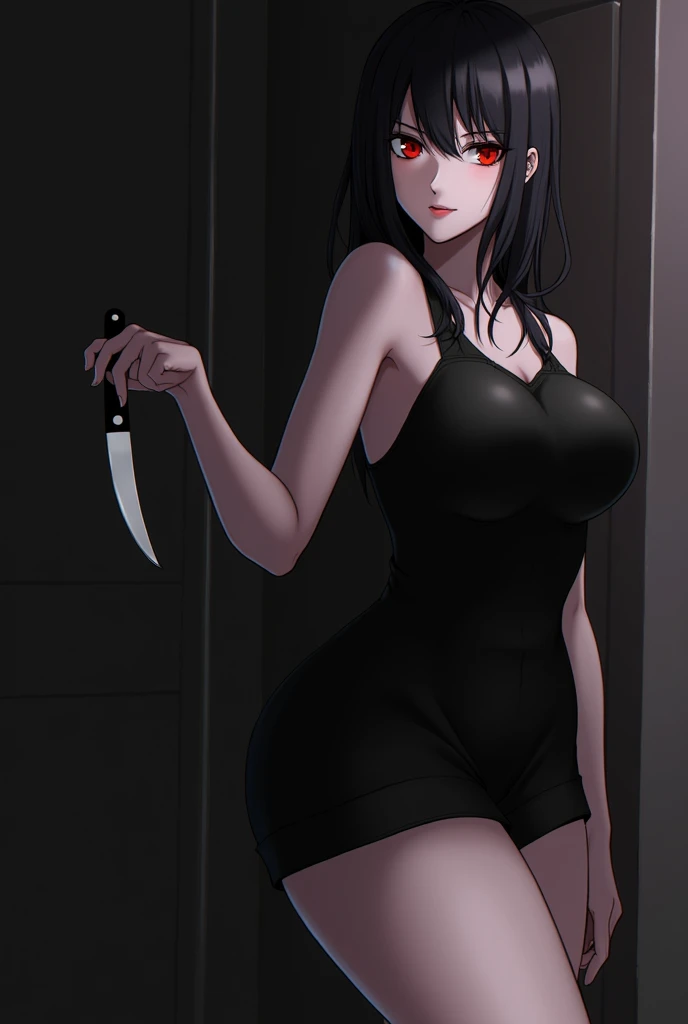 (Masterpiece), (Best Quality), (Ultra Detailed), (Wanderer), Upper Body, Night, Murderous Look, Handsome, Eager to Watch, Blushing, Angry Features, Knife with Blood in Hand, Blood Red
