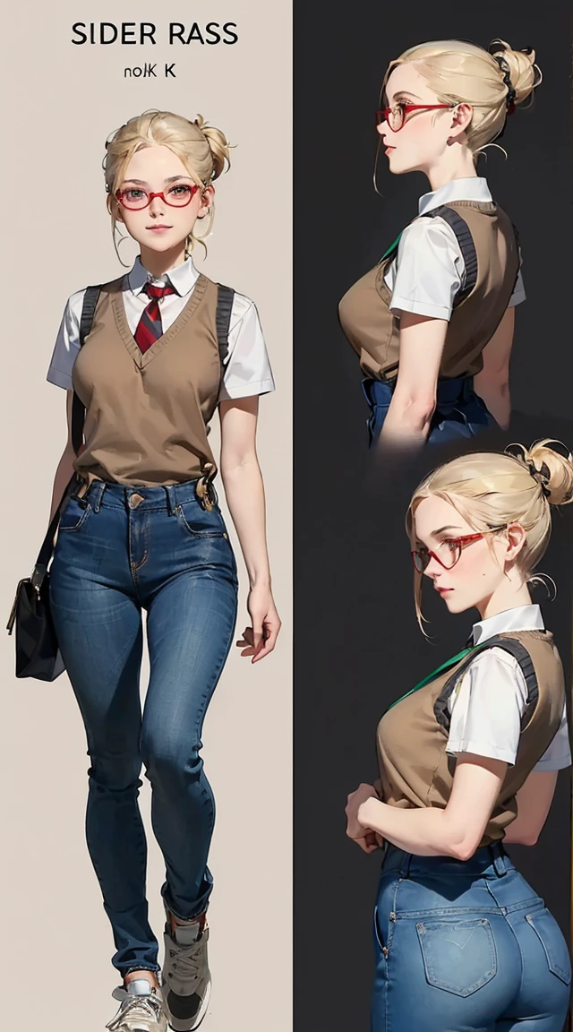 ((masterpiece)),(((Highest quality))),((Reference Sheet, Character Design, front, return, ~ ~ ~ side, Mr...々Hairstyle, Mr...々performance, Facial Expressions)), 14-year-old girl, Cute type, (Very slim:1.4), (Very small ass:1.4), Realistic buttocks, Big Breasts, Short Bob, Thin thighs, Long legs, It's not a big deal, ((Beautiful artist in jeans overalls、After painting on a large canvas、Relax in the art studio。, sneakers, 19th century Parisian artists, Messy hair bun)), ((Browsing Caution:1.0)),(ultra detailed perfect piece:1.2), illustration, masterpiece, (extremely detailed CG 8k), (very fine 8K CG),riofutaba, adult, tall, mature, ashe brown hair, brown eyes, expressionless, slight blush, ponytail, scrunchie, very high quality eyes, Brown sweater vest, beige vest, white shirt, ((medium breasts)), short sleeved shirt, red necktie, Blue pleated skirt, (thighs) (((BREAK 2persons, 1boy, 1girl,, bound, (bound arms), the highest facial resolution, , mulher modestamente vestida, vestido inteiramente, ( pequeno, cabelos pretos, black franja reta, super thin braids, franja reta, Red glasses, olho verde escuro, science fiction, Fighter aircraft, standing On the landing of a Fighter aircraft, the agency, uma personalidade profundamente inteligente, A calm expression, um rosto respeitoso, uma guerra, a Fighter aircraft BIGHIP BIGASS FUCKOFF FUCKFUCKFUCK