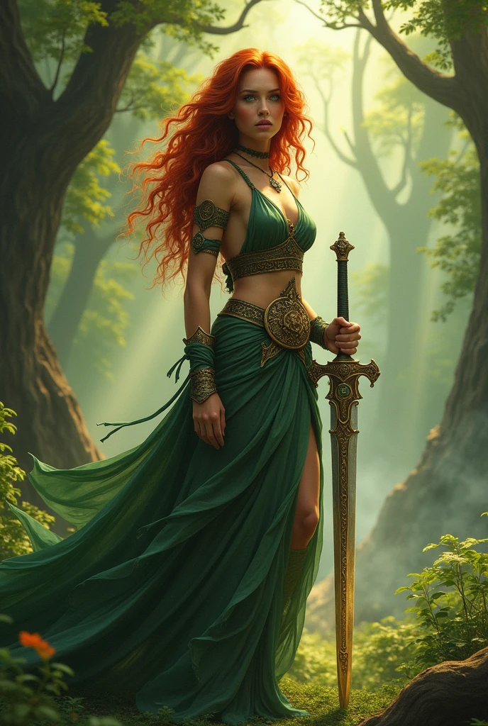 Poison Ivy is red Sonja huge breast, slutty girl with massive Sword. Flower between legs. Naughty girl