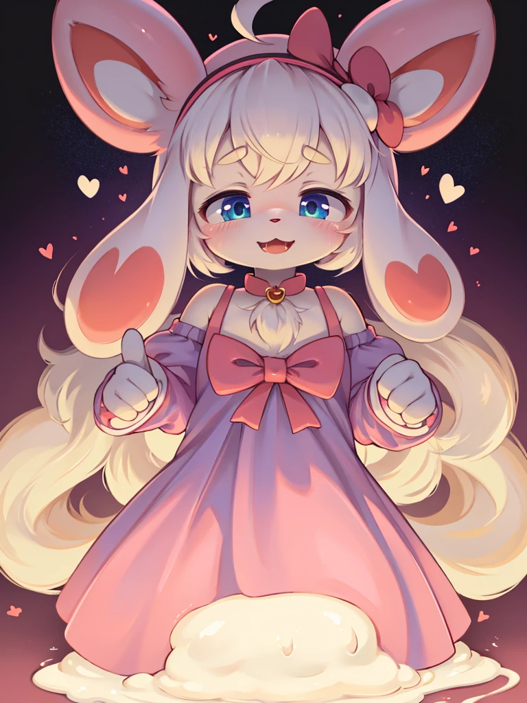 white bunny in a pink dress, original chibi bunny girl, cute anthropomorphic bunny, bunny girl, Cute Characters, Rabbit_bunny, rabbit, Cute Anime, pretty girl, Cute digital art, Rabbits, the Rabbit has white fur, adorable and cute, Cute art style, Cute Anime style, Cute Chibi, 1 girl, alone, (Floral,dusk background),Flat Color",(vaginal sex:1.3),