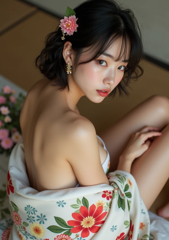 (((Naked girl with burdock between her legs in a hotel room、The man who ordered it)))、(High resolution:1.3), (16k, Photorealistic, Raw photo, Best image quality: 1.4), Japanese, (One Girl), (Black-haired、short hair:1.3), Beautiful Hairstyles, (Realistic Skin), Beautiful skins, attractive, 超A high resolution, Surreal, High detail, Golden Ratio, Highly detailed cute girl,(20-year-old)