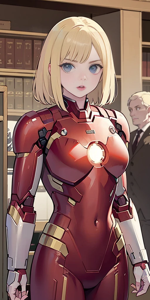 Scarlett Johansson in Iron Man armor: Mark XLIX Rescue Armor, Detailed costume design