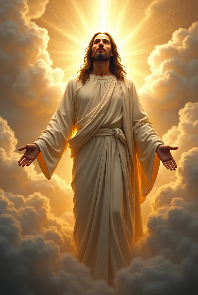 Black Jesus blessing in heaven