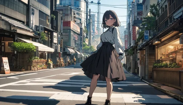 (masterpiece, highest quality:1.4), 1 girl, solo, anime style, おしゃれでモダンなスタバみたいなカフェのテラス席でblackいヘッドフォンをしている女性が机の上に突っ伏して寝ている, tokyo...