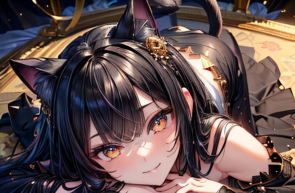nsfw, Dark Elf lady:3, Dark brown skin:3, Large Breasts, Completely naked:3, silver hair, pointy ears, excited, happy, Supine position:5, Reach out, boy and girl have sex:5, one boy penis:3, Inserting the penis into the vagina in the missionary position:3, A boy with black hair and normal skin and a skinny figure:0.3, Fantasy World, Bedroom, Lie on your back on the bed, Angle from directly above:5, pov:5, anatomically correct:5, anime style, from above, UHD, retina, masterpiece, accurate, super detail, best quality, highres, 4K