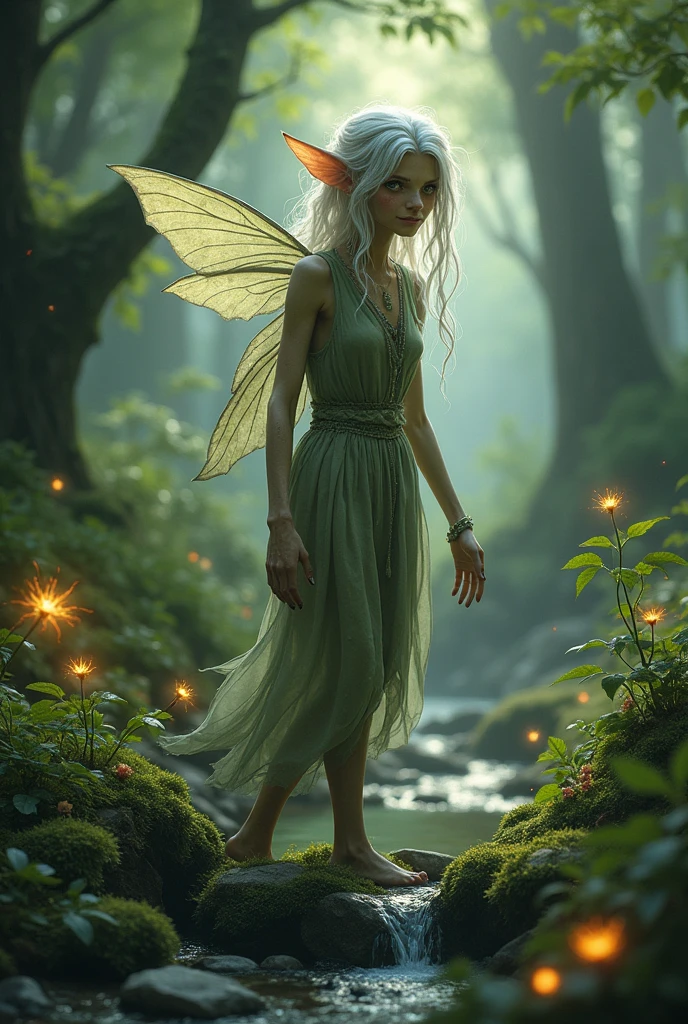 Create a folklore character that doesn't exist, of Nature. simple drawing. pretty.