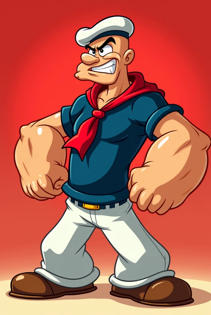 realistic popeye holding can between biceps and forearm, popeye holding a Bleu De France can in his hand, (popeye:1.5), (flexing biceps:1.3), (holding can with biceps:1.4), soyjackarafed man in a sailor's hat and white tank top, big biceps, large muscles, huge muscles, big muscles, exaggerated muscle physique, very beautiful. big muscles, chiseled muscles, extreme muscles, bulging muscles, massive muscles, buff man, very strong and muscular man, flexing large muscles, big muscle, big arms